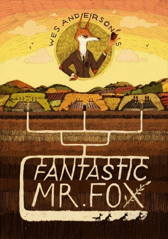 Fantastic Mr Fox - Wes Anderson - Hollywood Movie Art Poster - Large Art Prints by Stan