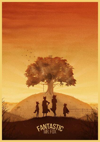 Fantastic Mr Fox - Wes Anderson - Hollywood Movie Graphic Poster - Posters