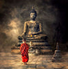 Fantasy Art -Young Monk And The Buddha - Framed Prints
