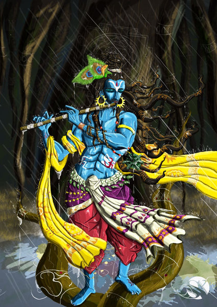 Fantasy Art - Digital Painting - Krishna Kanhaiya - Life Size Posters