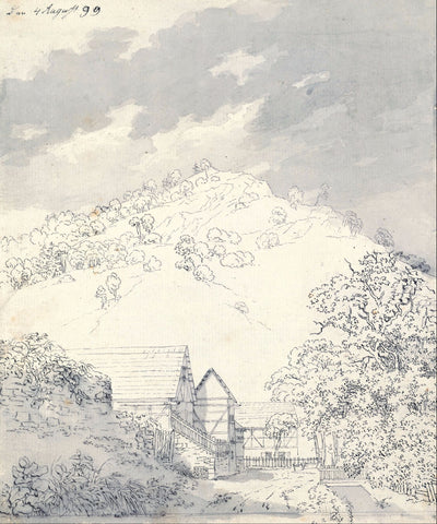 Farmhouses by a Hillside - Posters by Caspar David Friedrich