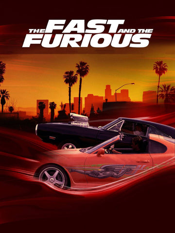 Fast \u0026 Furious 2001 - Paul Walker - Vin Diesel - Tallenge Hollywood Action Movie Poster - Art Prints