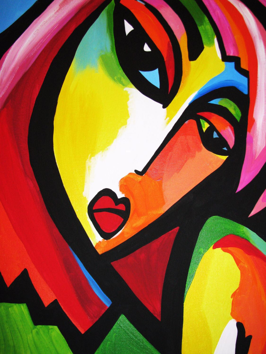 Fauvism Portrait Of A Woman In Thought Large Art Prints by