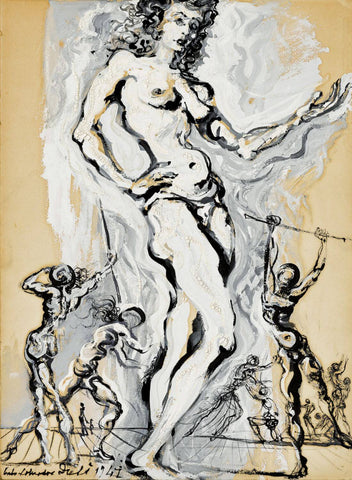 Female Form (Nu Feminin Spectral) - Salvador Dalí Art Painting - Canvas Prints