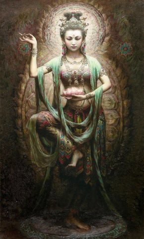 Female Buddhadeva - Kuan Yin - Art Prints by Anzai