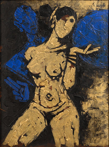Female nude, 1979 by M F Husain