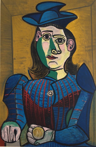 Pablo Picasso - Femme Au Chapeau Bleu, 1944 - Framed Prints