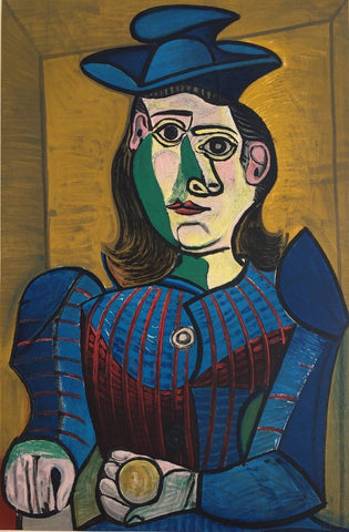 Pablo Picasso - Femme Au Chapeau Bleu, 1944 by Pablo Picasso
