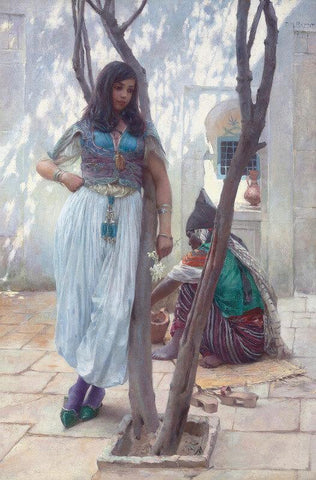 In A Courtyard Tunis - Framed Prints by Ferdinand Max Bredt