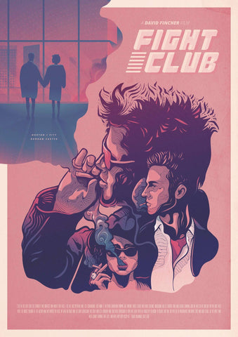 Fight Club - Brad Pitt - Ed Norton - Hollywood Cult Classic English Movie Graphic Art Poster - Framed Prints