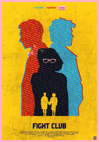 Fight Club - Brad Pitt - Ed Norton - Hollywood Cult Classic English Movie Graphic Poster - Canvas Prints