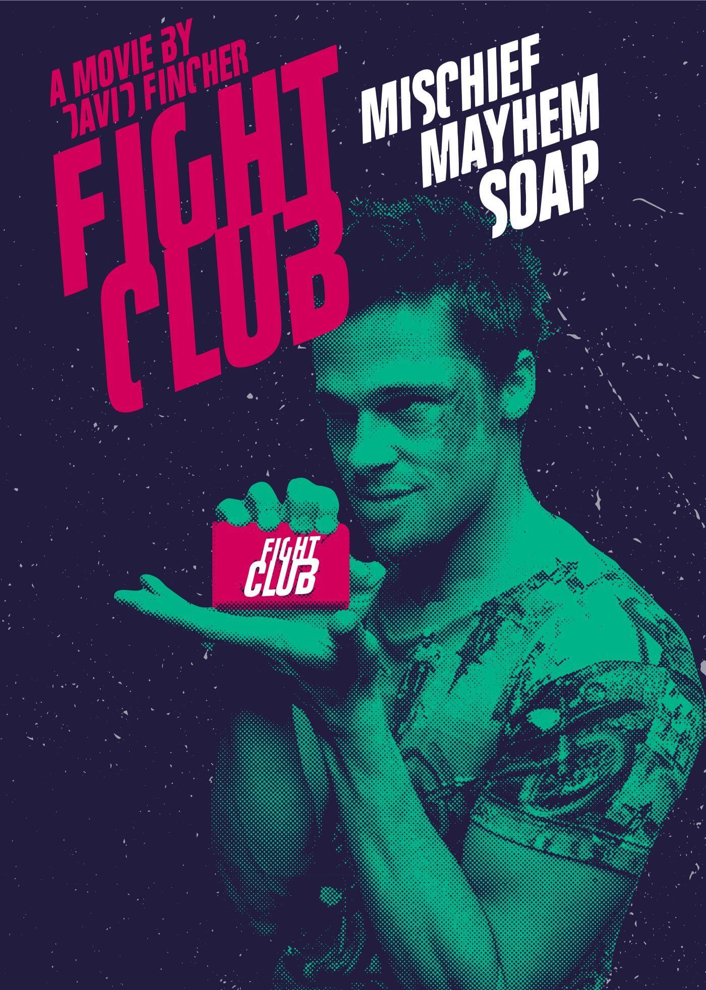 Fight Club Movie Poster Edward Norton Brad Pitt Wall Art 