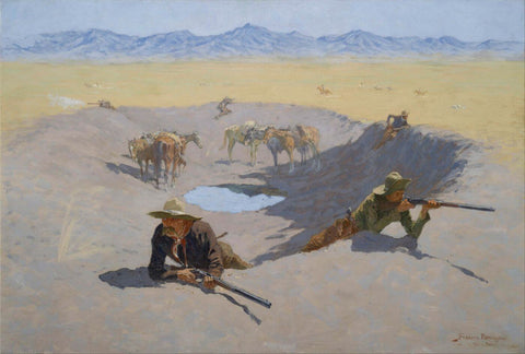 Fight For The Waterhole - Frederic Remington by Frederic Remington