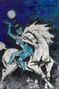 Figure On A Horse - M F Husain Painting - Life Size Posters
