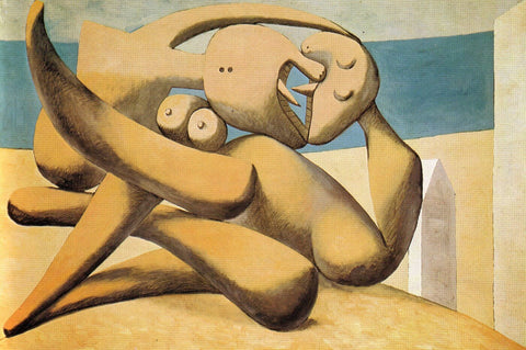 Pablo Picasso - Personnages Au Bord De La Mer - Figure At The Seaside - Posters by Pablo Picasso
