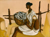 Fisherwoman - B Prabha - Indian Painting - Canvas Prints