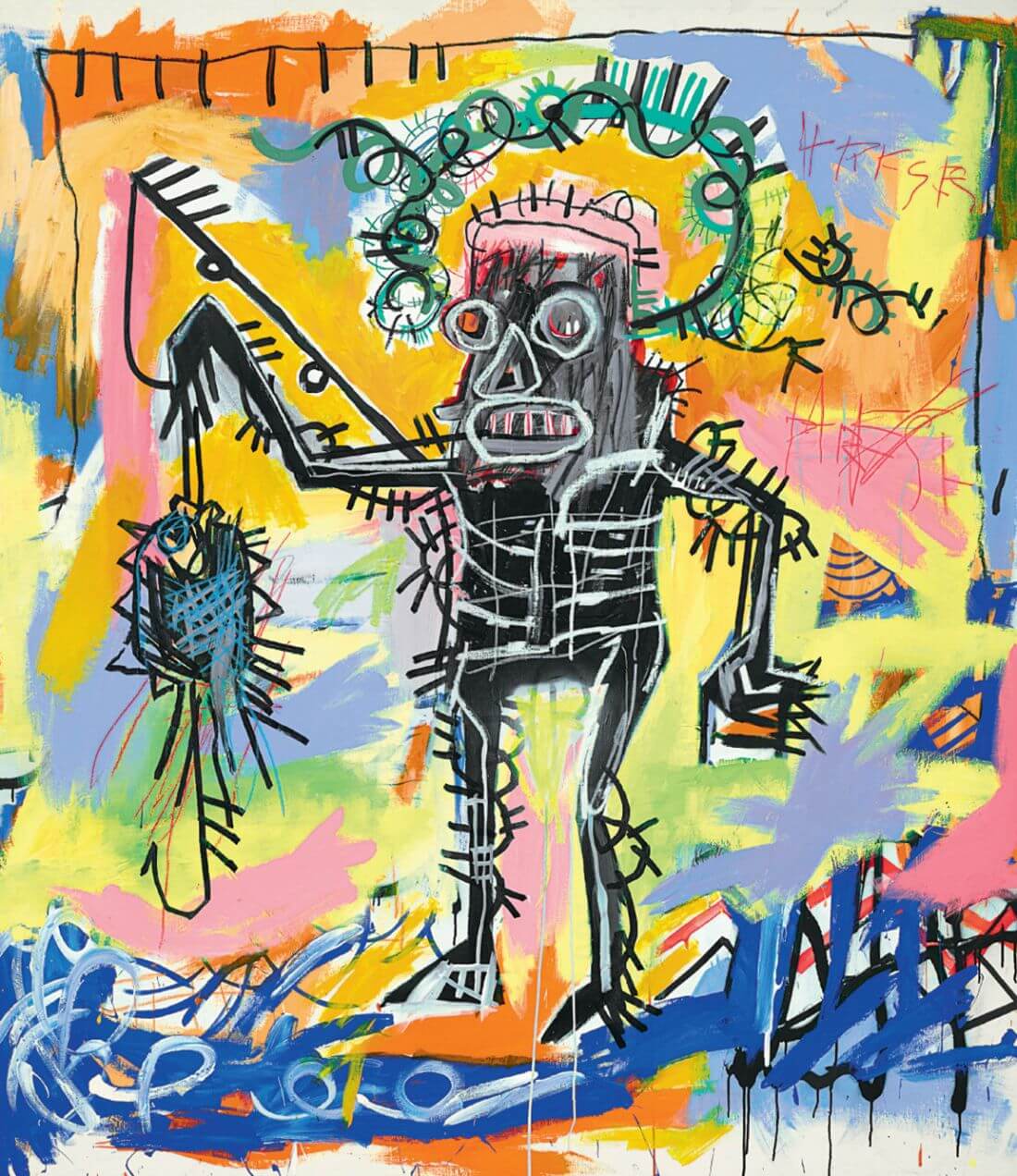 Fishing - Jean-Michel Basquiat - Neo Expressionist Painting by