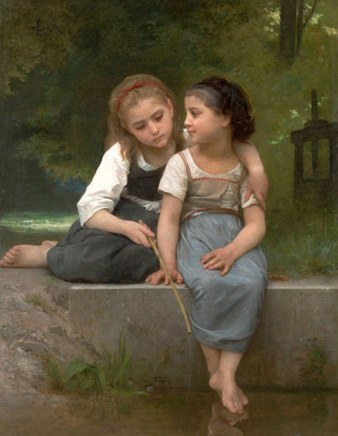 Fishing for Frogs (Pêche aux grenouilles) – Adolphe-William Bouguereau Painting - Framed Prints