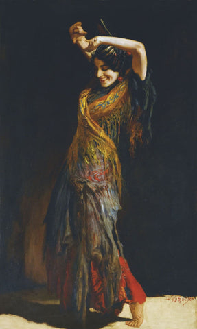 The Flamenco Dancer (Die Flamenco-Tänzerin) - Leopold Schmutzler - Rococo Painting - Posters