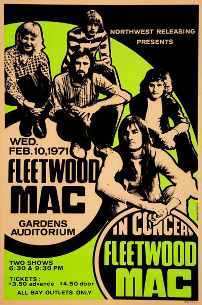 Fleetwood Mac - Live 1971 - Rock And Roll Music Concert Poster - Framed Prints