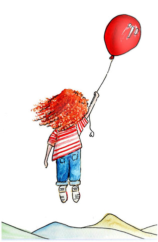Floating With Balloons - Art Prints by Eleena Noel