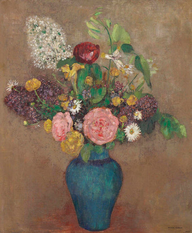 Flower Vase (Vase De Fleurs) - Odilon Redon - Floral Painting - Large Art Prints by Odilon Redon