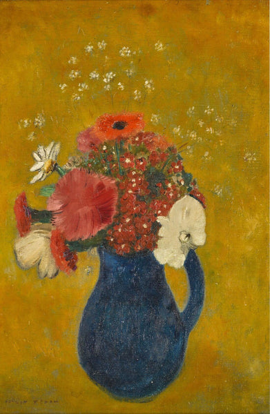 Flower Vase (Vase De Fleurs, Yellow) - Odilon Redon - Floral Painting - Large Art Prints