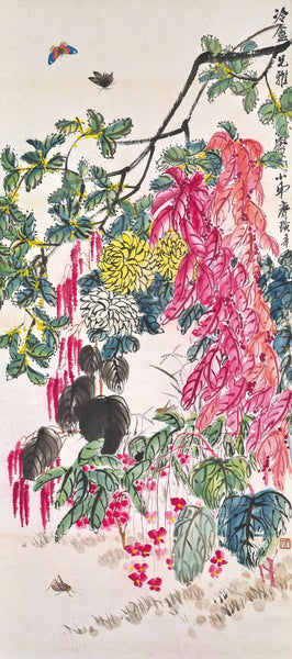 Flowers And Butterflies - Qi Baishi - Modern Gongbi Chinese Painting - Posters