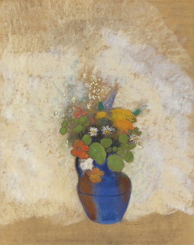 Flowers In  A Vase (Fleurs Dans Un Vase) - Odilon Redon - Floral Painting - Posters by Odilon Redon
