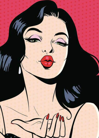 Flying Kiss - Pop Art Painting - Posters by Tallenge Store