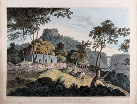 Fort Rotas In Bihar  - Thomas Daniell  - Vintage Orientalist Paintings of India - Canvas Prints