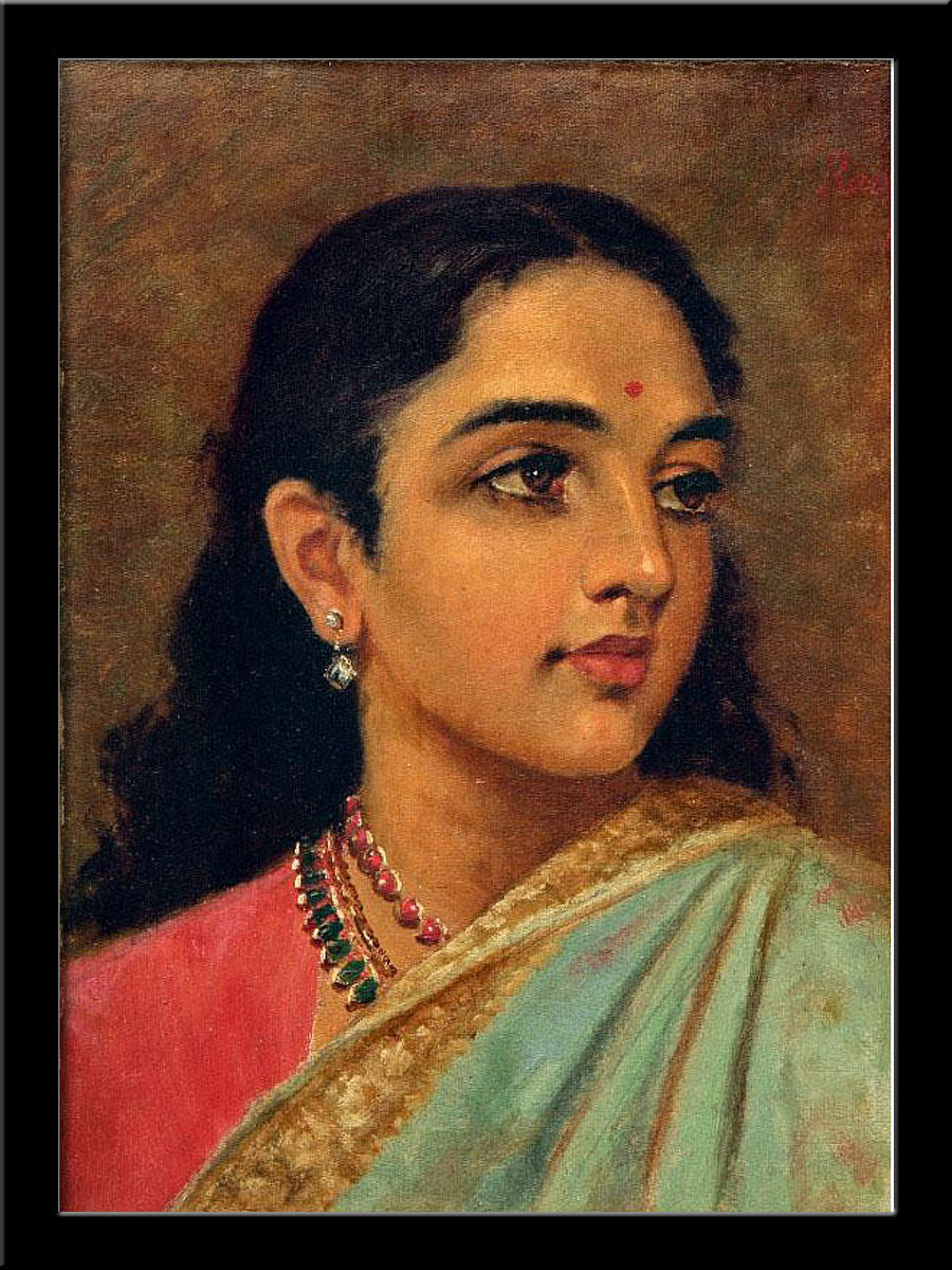 Set Of 4 Raja Ravi Varma Portrait Paintings - Premium Quality Framed ...