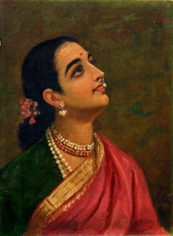 Four Portraits Studies Woman 3 - Life Size Posters by Raja Ravi Varma