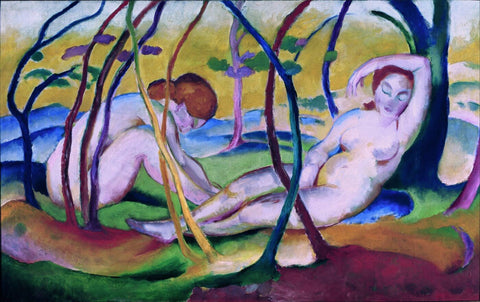 Nudes Under Trees - Life Size Posters by Franz Marc