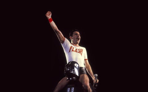 Freddie Mercury Flash TShirt Live Concert Poster by Tallenge Store