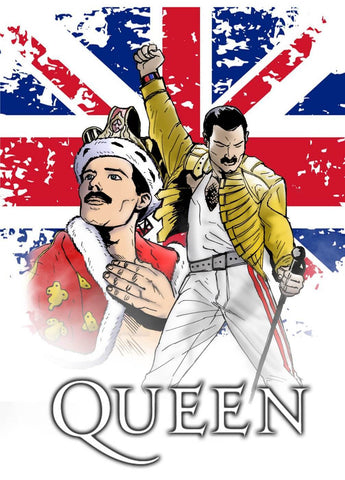 Freddie Mercury – Queen – Graphic Fan Art Poster by Tallenge Store
