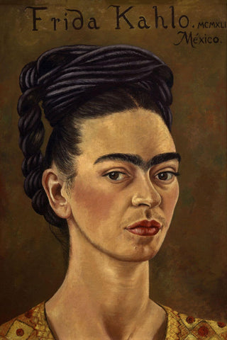 Self-portrait With Red And Gold Dress,1941- Frida Kahlo by Frida Kahlo