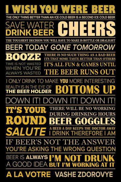 Funny Beer Quotes - Home Bar Decor Pub Dorm Art Poster - Art Prints