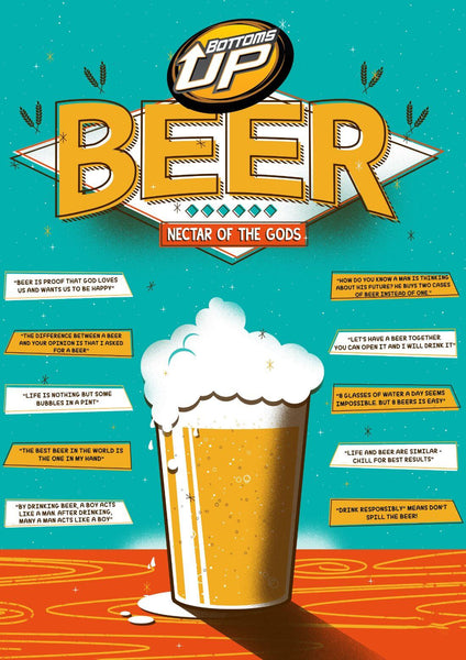 Funny Beer Quotes - Home Bar Wall Decor Poster Art Beer Lover Gift - Art Prints