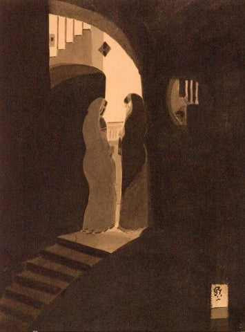 Gaganendranath Tagore - Meeting At The Staircase - Art Prints