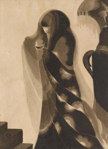 Gaganendranath Tagore - Veiled Woman - Canvas Prints by Gaganendranath Tagore