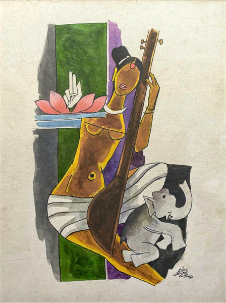 Gaja Saraswati - Maqbool Fida Husain - Framed Prints