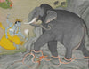 Gajendra Moksh - Bhagavat Purana - Vintage Indian Miniature Art Painting - Large Art Prints