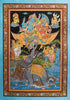 Gajendra Moksh - Bhagavata Purana - Hindu Indian Painting -  Vintage Indian Miniature Art Painting - Posters