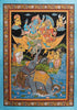 Gajendra Moksh - Bhagavata Purana - Hindu Indian Painting -  Vintage Indian Miniature Art Painting - Framed Prints