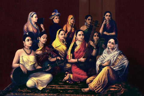 Galaxy Of Musicians - Raja Ravi Varma - Indian Painting Masterpiece by Raja Ravi Varma