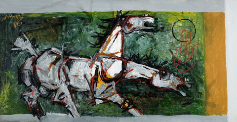 Galloping Horses  - Maqbool Fida Husain - Canvas Prints