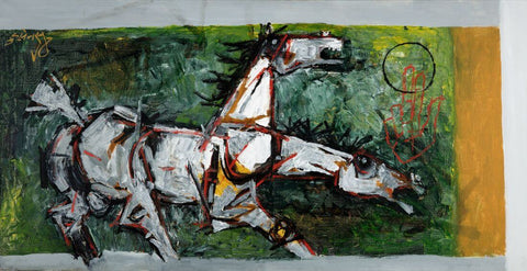 Galloping Horses - Maqbool Fida Husain - Posters by M F Husain