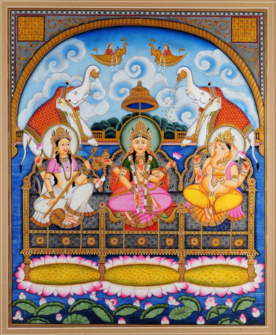 Ganesh Lakshmi Saraswati - Canvas Prints