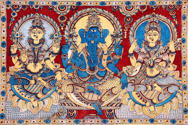 The Great Triad Of Lakshmi Ganesha And Saraswati - Posters